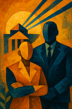 This beautiful abstract piece of art captures the concept and ideology Noordgesig Primary School hopes to instill in its leaders; strength, unity, and vision. The bold shapes and rising lines symbolize a guiding light for learners, shaping a future of hope and progress.