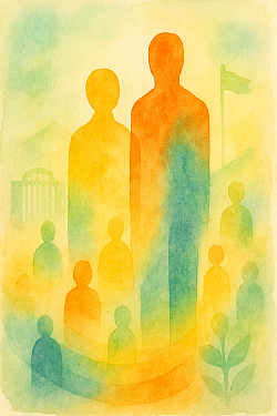 This inspiring abstract artwork embodies the pillars of leadership at Noordgesig Primary School. The tall central forms and surrounding shapes convey guidance, community, and unwavering support, ensuring a strong foundation for every learner’s journey.