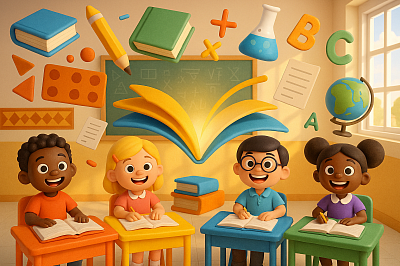 This beautiful abstract piece of art captures the spirit of preparation and growth at Noordgesig Primary School; the flowing shapes and radiant colours reflect the power of practice, revision, and dedication in building confident, capable learners.