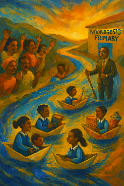 Inside Noordgesig’s bright classrooms, learning feels alive. Brushes splash with colour, puzzles spark laughter, and stories unfold like music. The red-brick walls carry Soweto’s rhythm, while the blue-and-white uniforms glow with pride. Here, children do not just study — they create, question, and discover joy in every corner.